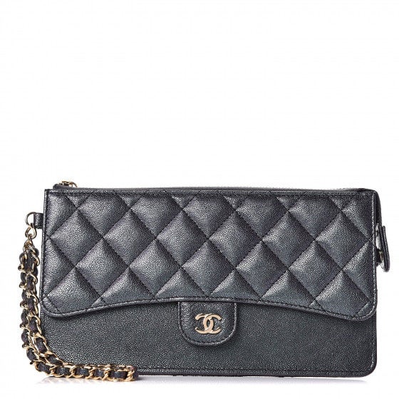 Chanel iridescent best sale black caviar